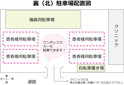 裏（北）駐車場配置図